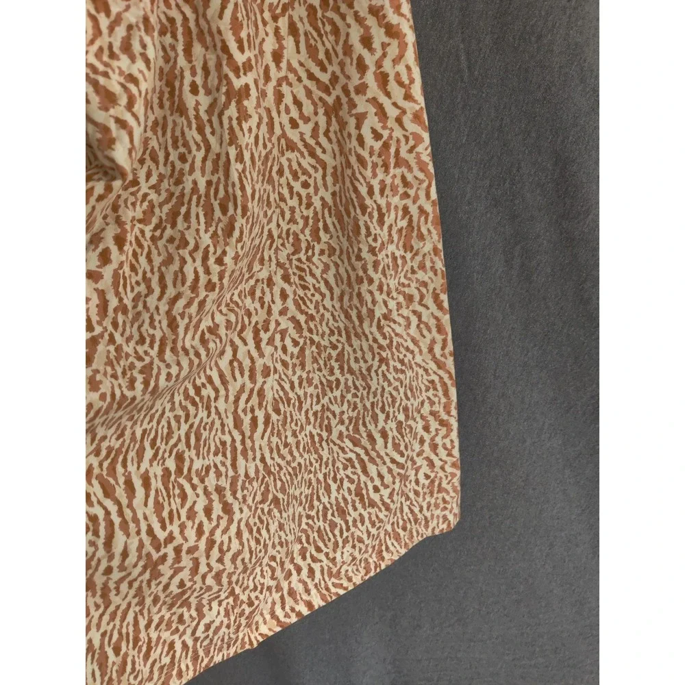 Old Navy Womens 2X Tan White Cheetah Animal Print Sleeveless‎ Shift Midi Dress